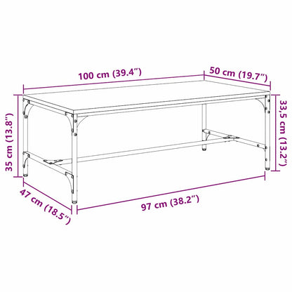 Salontafel Oud Hout 100 x 50 x 35 cm Bewerkt hout