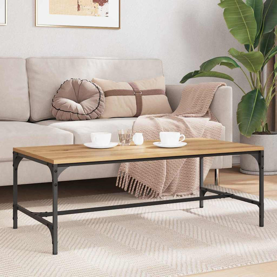 Salontafel Artisan Eiken 100 x 50 x 35 cm Bewerkt hout