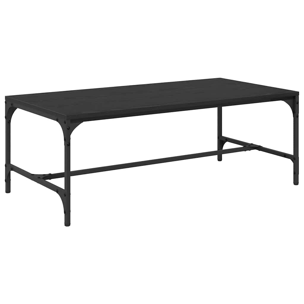 Salontafel Zwart Eiken 100 x 50 x 35 cm Bewerkt hout