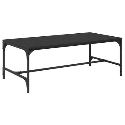 Salontafel Zwart Eiken 100 x 50 x 35 cm Bewerkt hout
