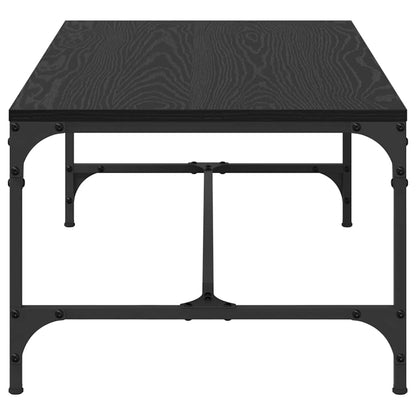 Salontafel Zwart Eiken 100 x 50 x 35 cm Bewerkt hout