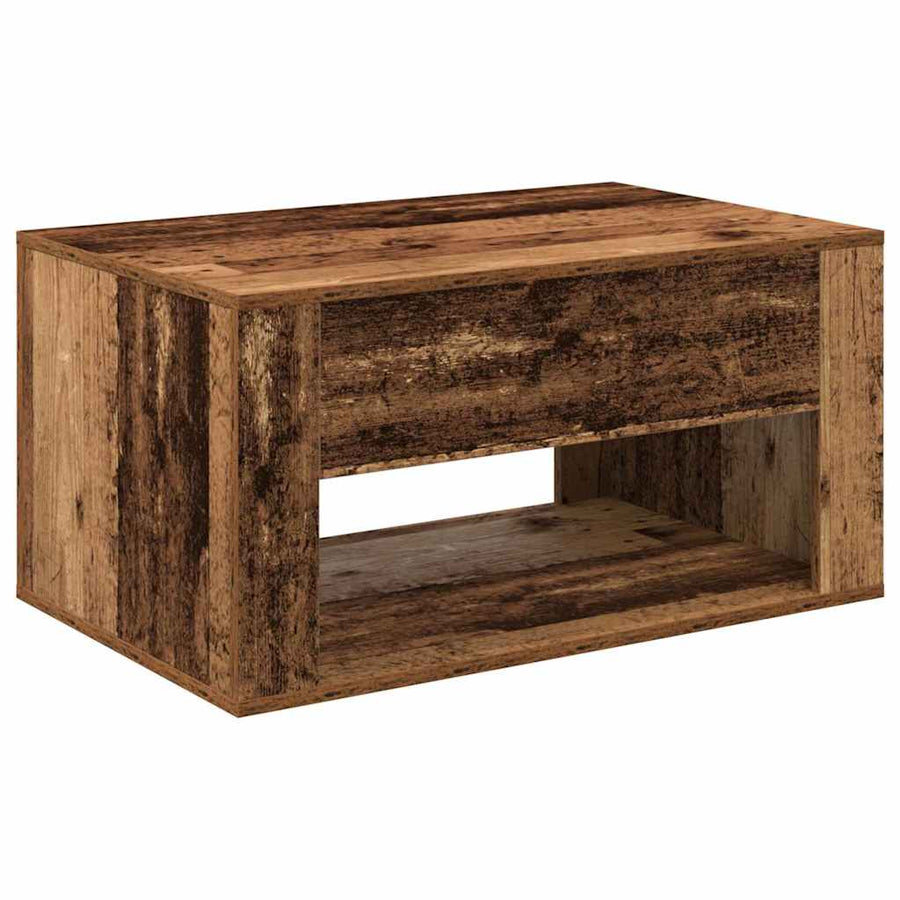Salontafel met lade Oud Hout 80 x 50 x 40 cm Bewerkt hout