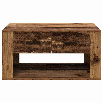 Salontafel met lade Oud Hout 80 x 50 x 40 cm Bewerkt hout