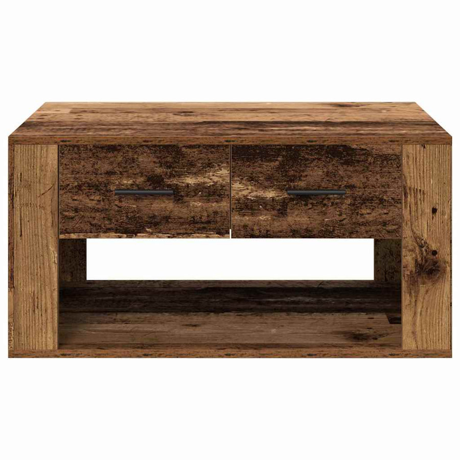 Salontafel met lade Oud Hout 80 x 50 x 40 cm Bewerkt hout
