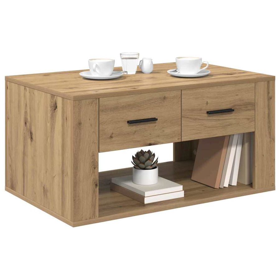 Salontafel met lade Artisan Eiken 80 x 50 x 40 cm Bewerkt hout