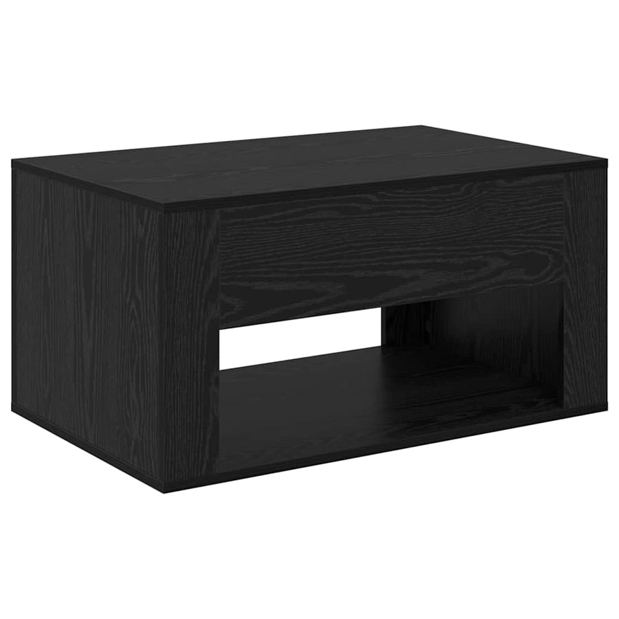 Salontafel met lade Zwart Eiken 80 x 50 x 40 cm Bewerkt hout