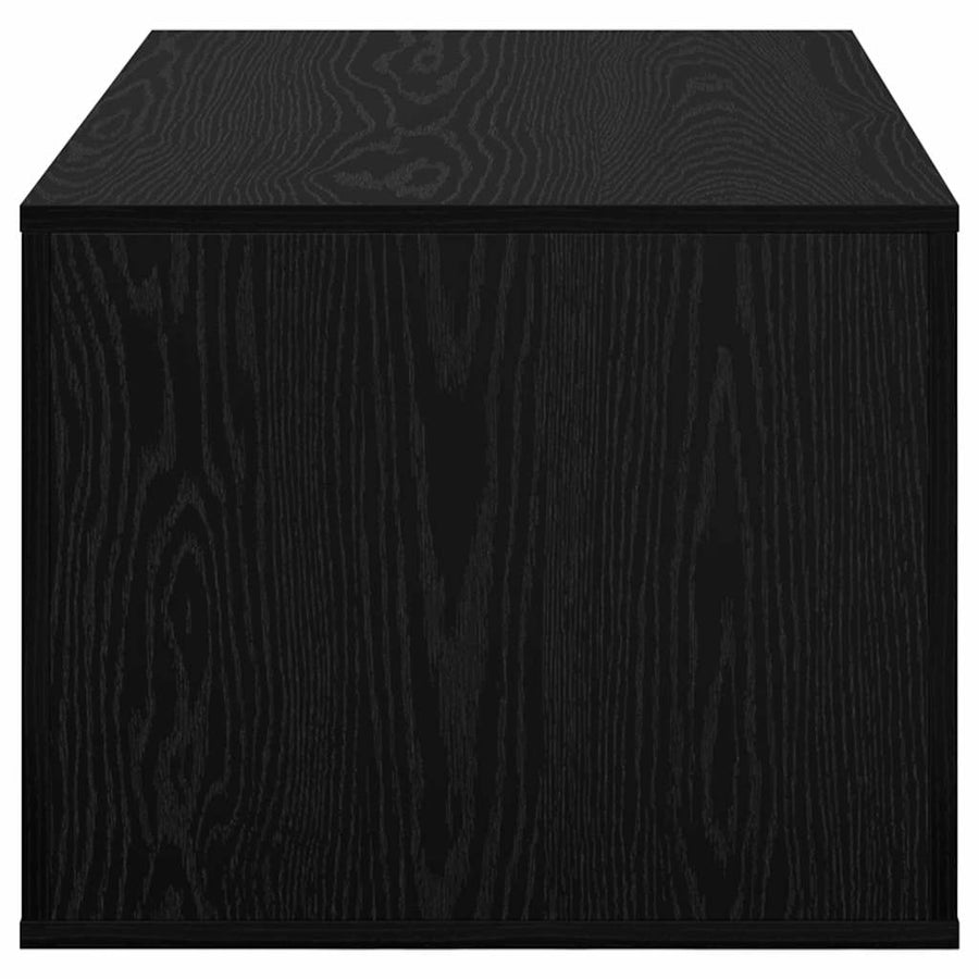 Salontafel met lade Zwart Eiken 80 x 50 x 40 cm Bewerkt hout