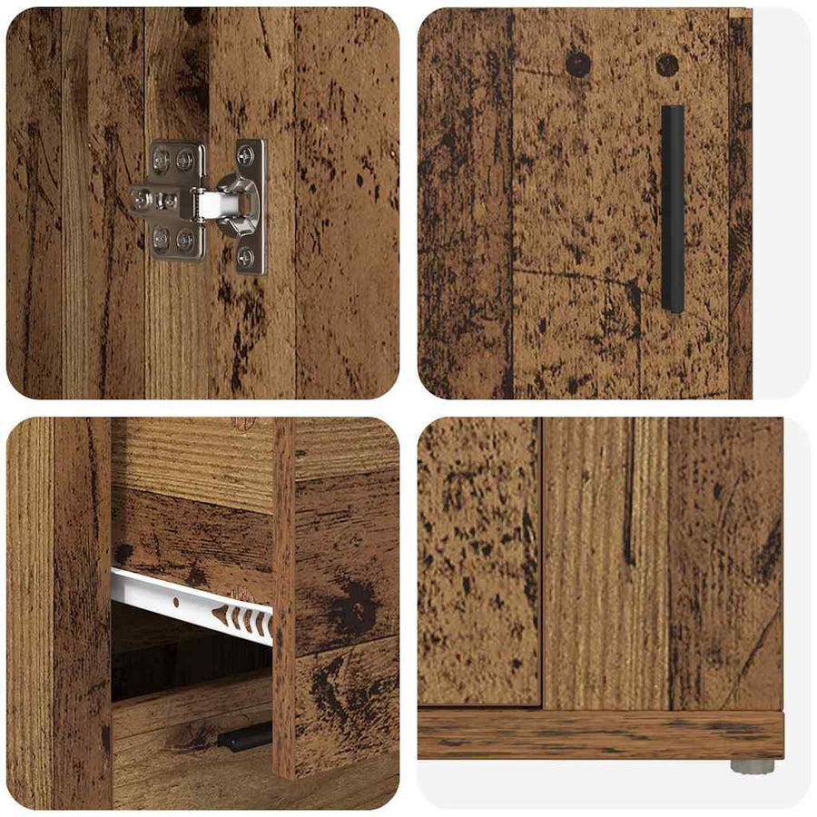 met lade Oud hout 100 x 33 x 59,5 cm Bewerkt hout