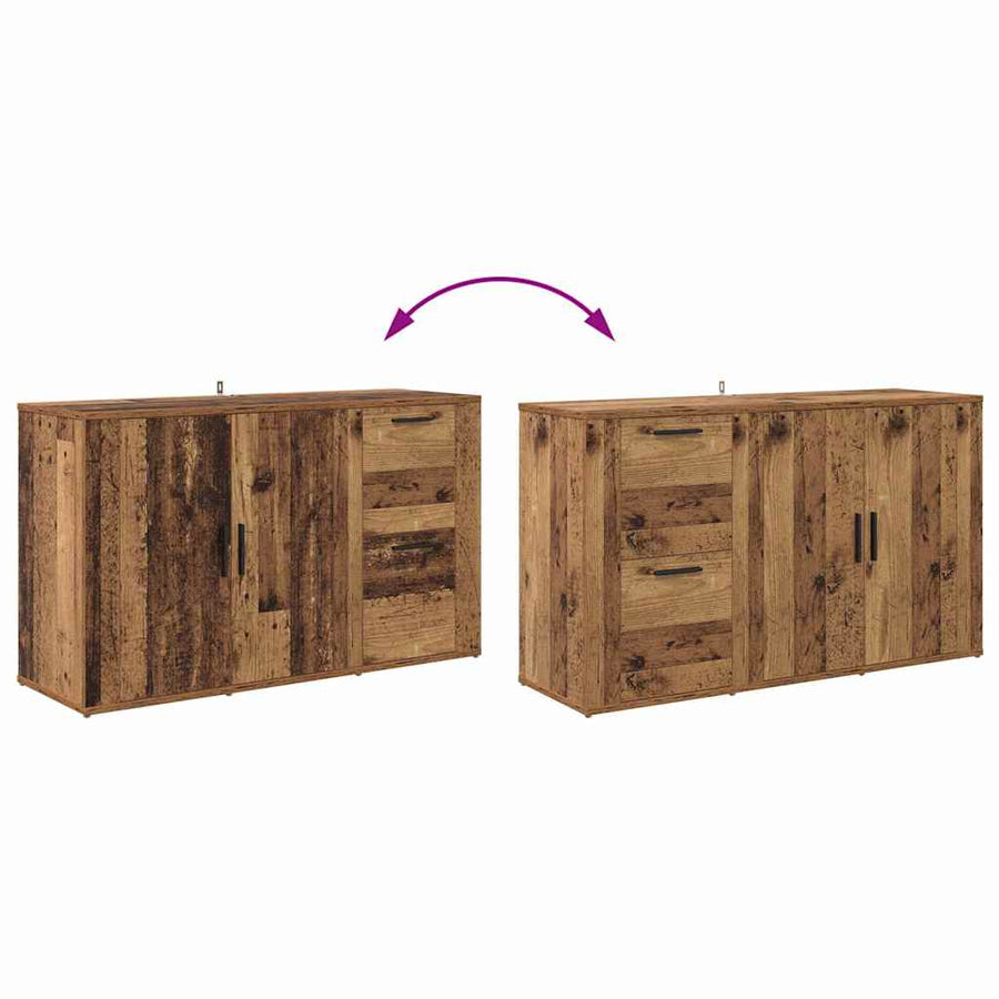 met lade Oud hout 100 x 33 x 59,5 cm Bewerkt hout