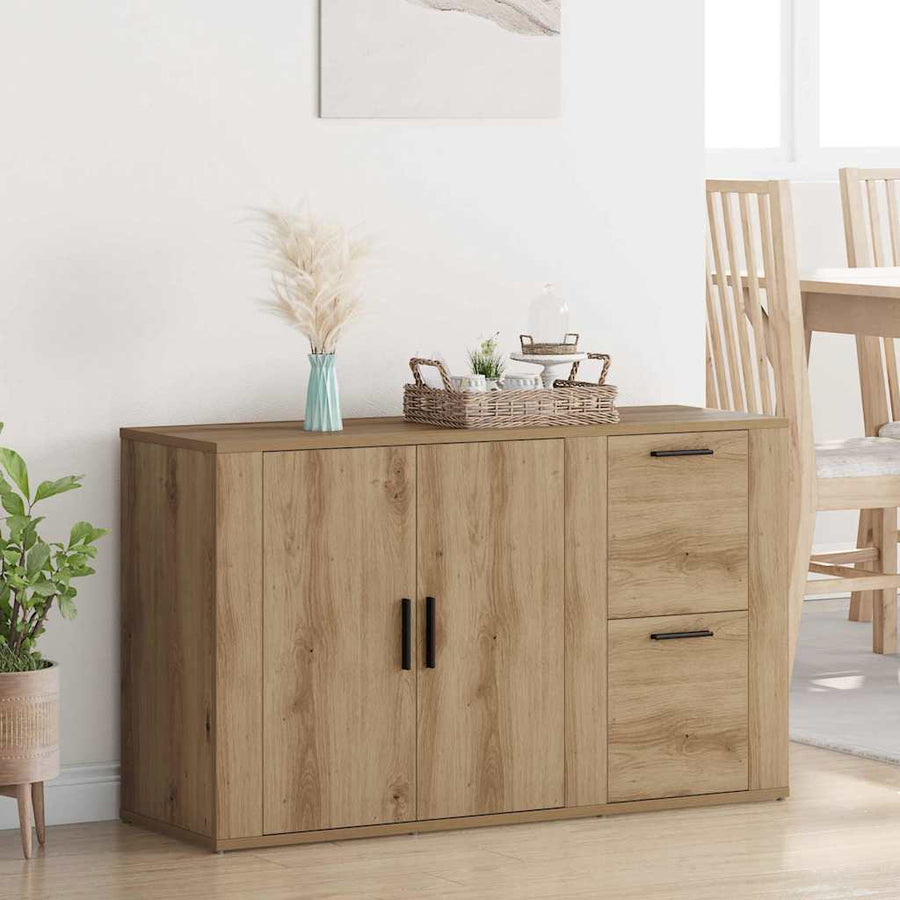 artisanaal eikenkleurig 100 x 33 x 59,5 cm Bewerkt hout