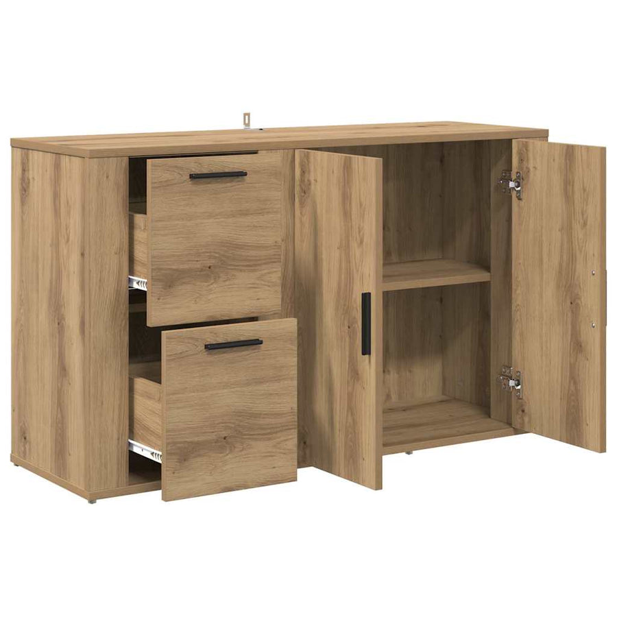 artisanaal eikenkleurig 100 x 33 x 59,5 cm Bewerkt hout