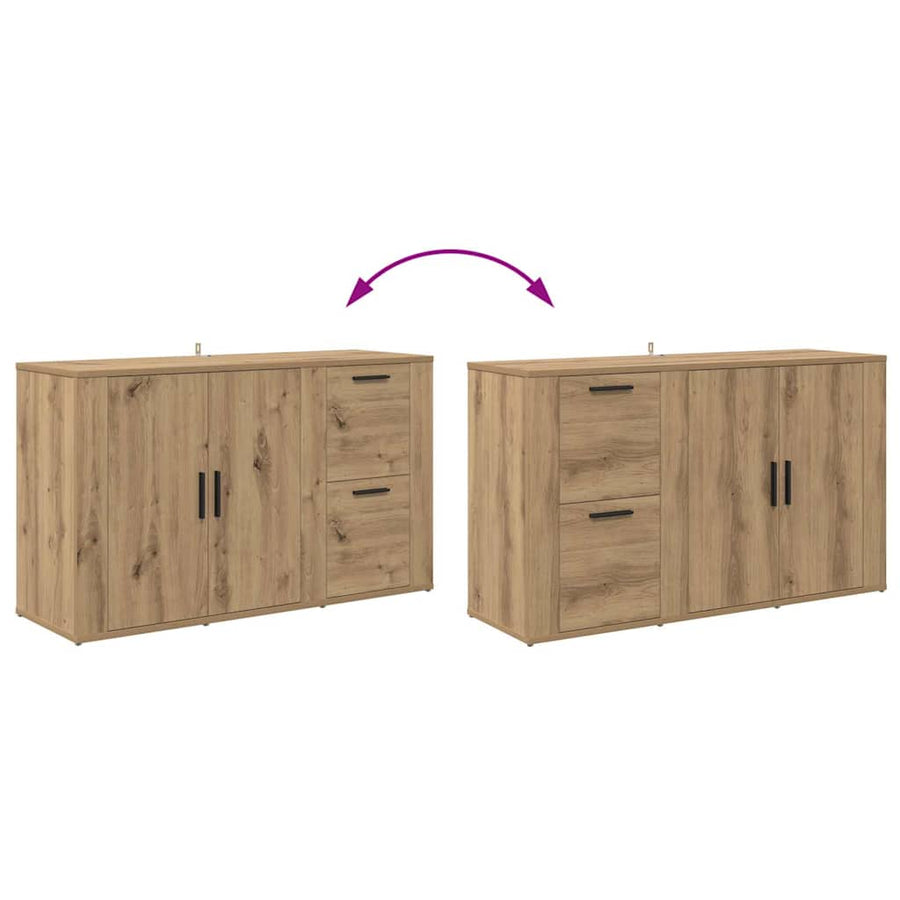artisanaal eikenkleurig 100 x 33 x 59,5 cm Bewerkt hout