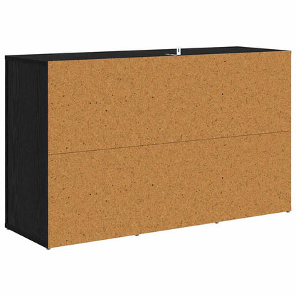 met lade Zwart eiken 100 x 33 x 59,5 cm Bewerkt hout