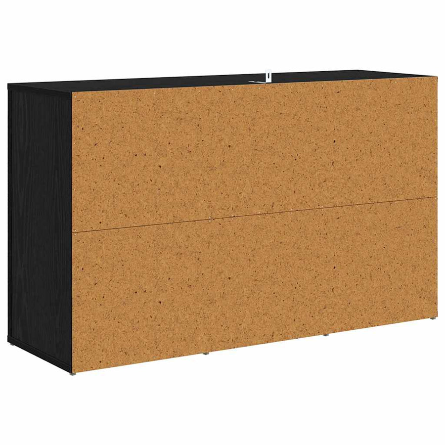 met lade Zwart eiken 100 x 33 x 59,5 cm Bewerkt hout
