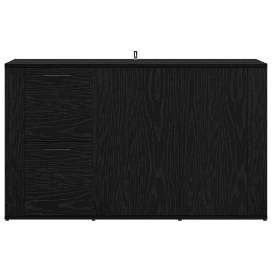 met lade Zwart eiken 100 x 33 x 59,5 cm Bewerkt hout