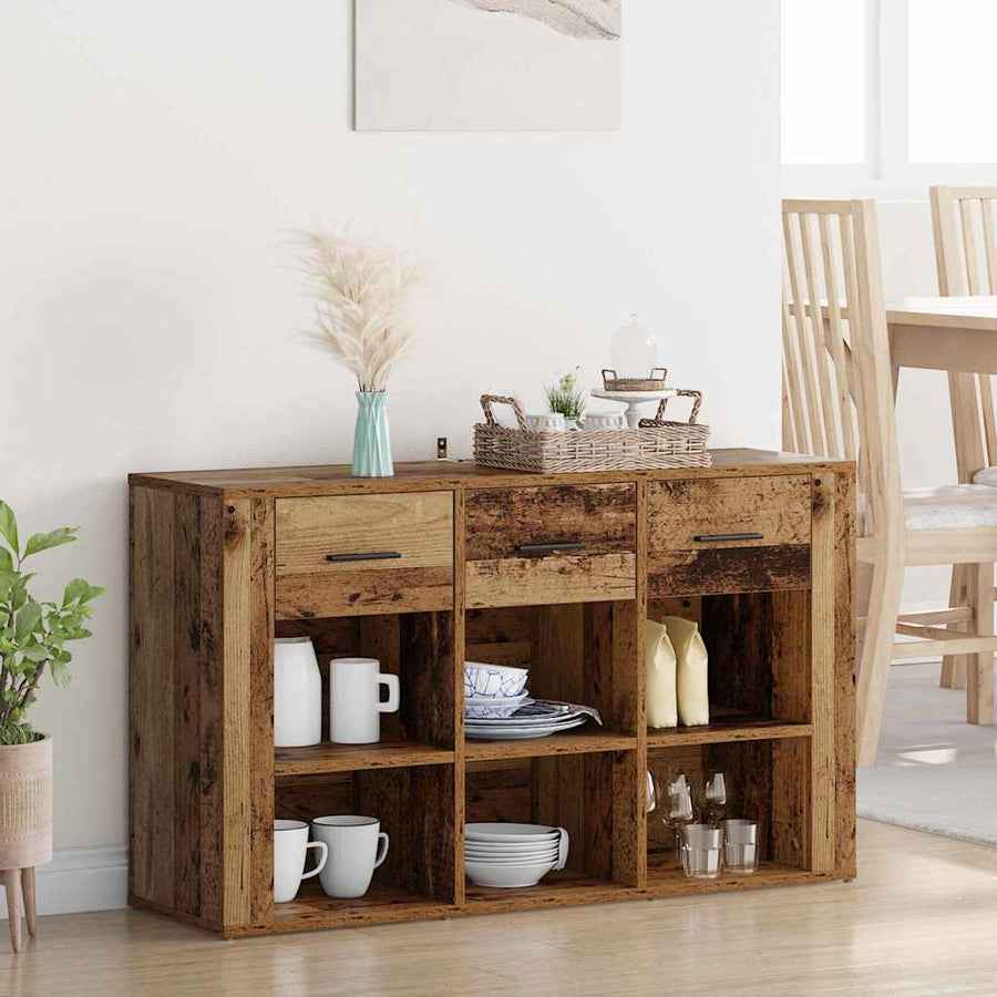 Dressoir met lade Oud Hout 100 x 30 x 59,5 cm Bewerkt hout