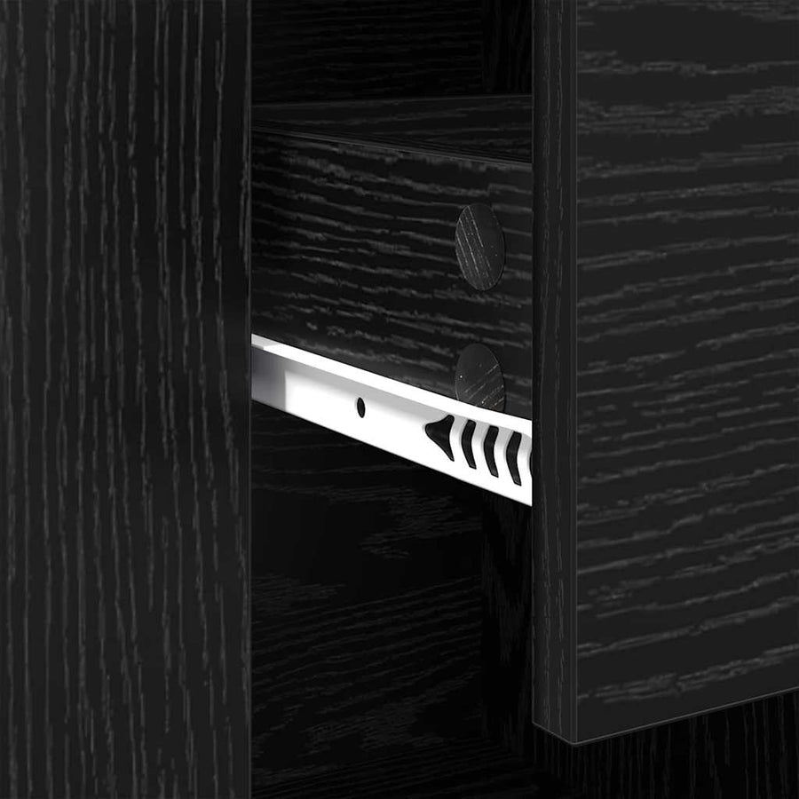 Dressoir met lade Zwart Eiken 100 x 30 x 59,5 cm Bewerkt hout