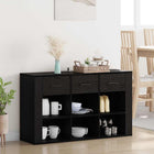 Sideboard with Drawer Black Oak 100 x 30 x 59.5 cm Engineered Wood