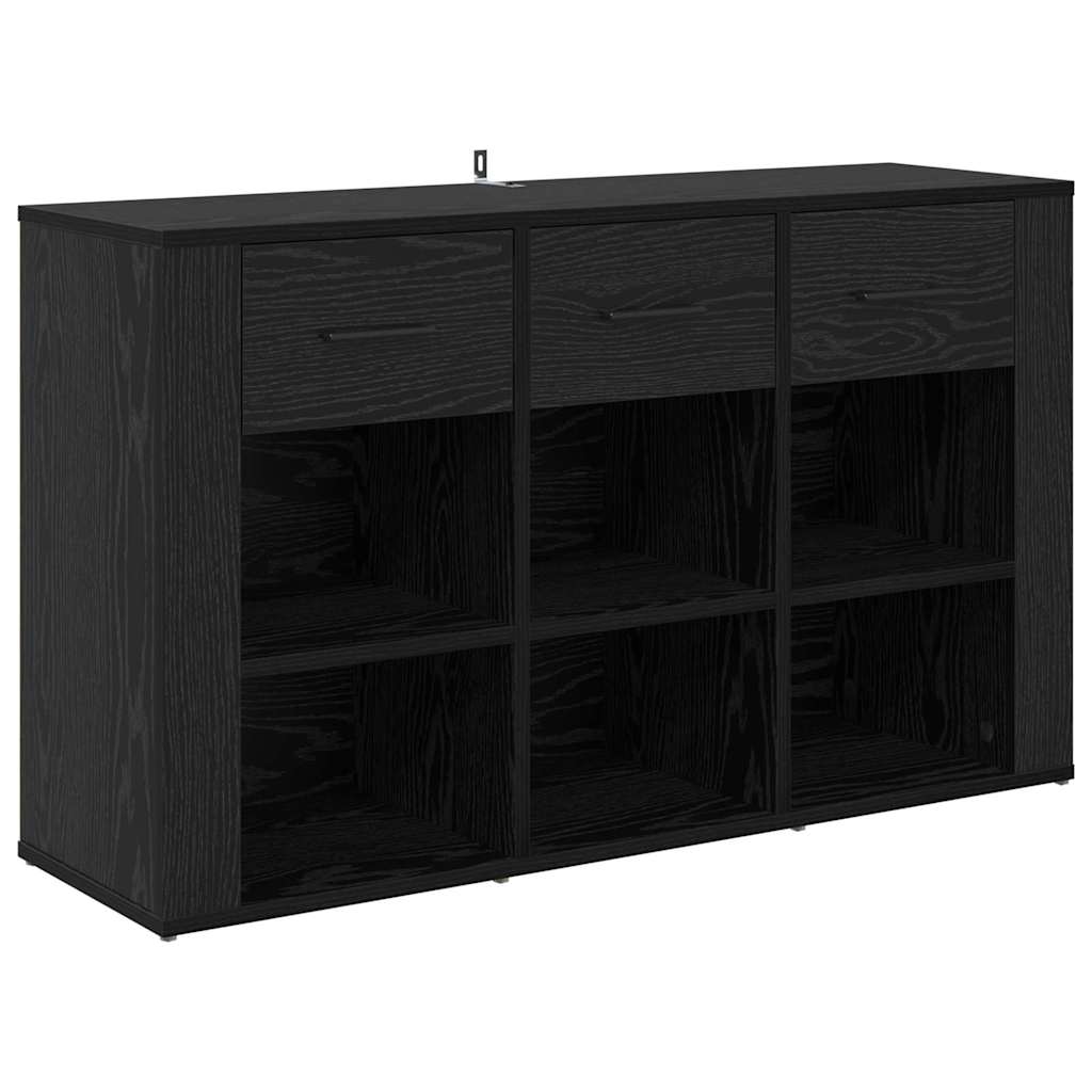 Dressoir met lade Zwart Eiken 100 x 30 x 59,5 cm Bewerkt hout