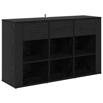 Dressoir met lade Zwart Eiken 100 x 30 x 59,5 cm Bewerkt hout