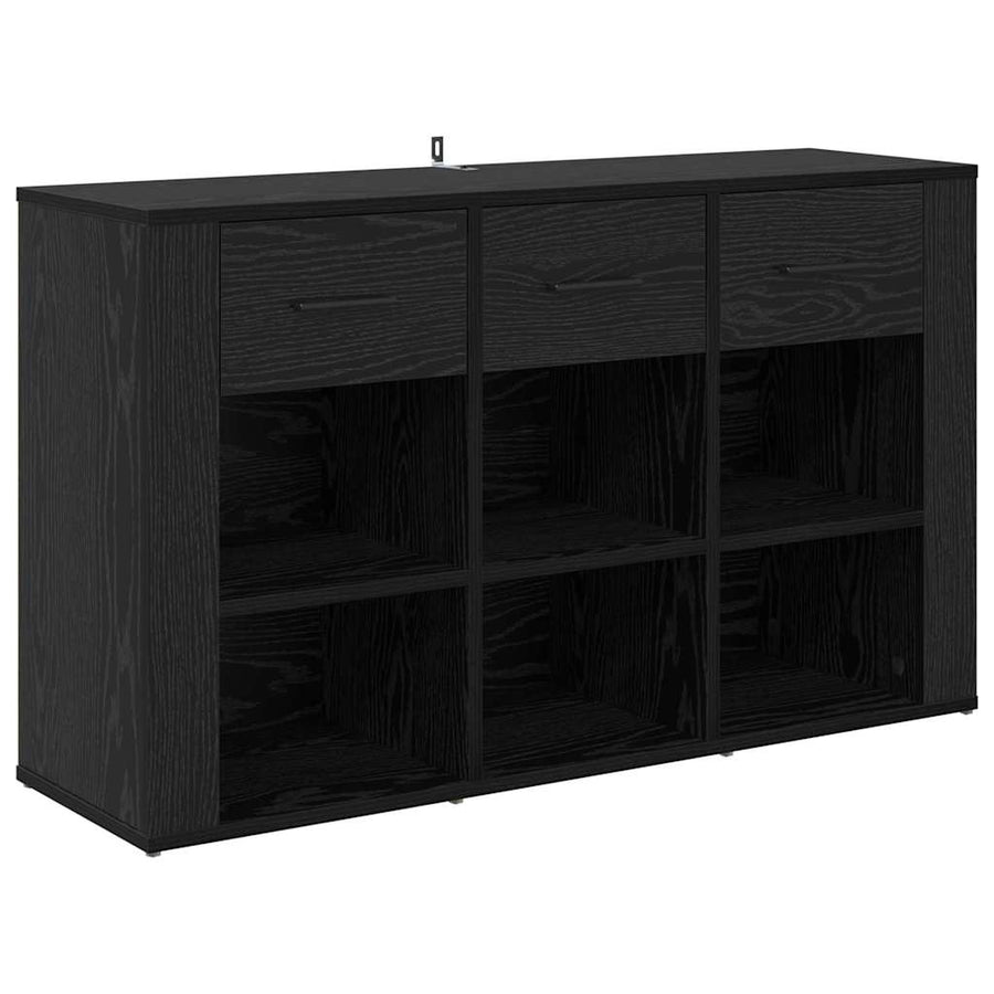 Dressoir met lade Zwart Eiken 100 x 30 x 59,5 cm Bewerkt hout