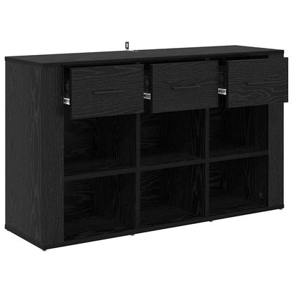 Dressoir met lade Zwart Eiken 100 x 30 x 59,5 cm Bewerkt hout