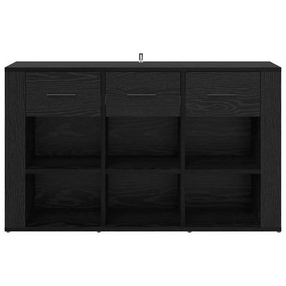 Dressoir met lade Zwart Eiken 100 x 30 x 59,5 cm Bewerkt hout