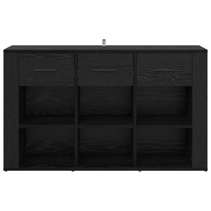 Dressoir met lade Zwart Eiken 100 x 30 x 59,5 cm Bewerkt hout