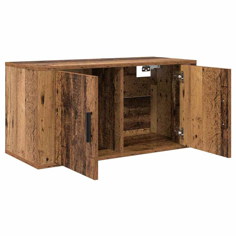 Wandgemonteerde TV-kast Oud hout 80 x 34.5 x 40 cm Bewerkt hout