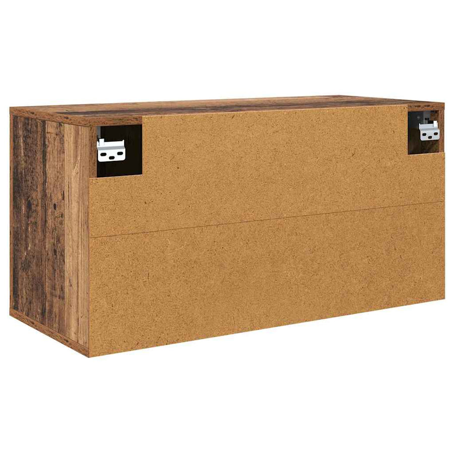 Wandgemonteerde TV-kast Oud hout 80 x 34.5 x 40 cm Bewerkt hout