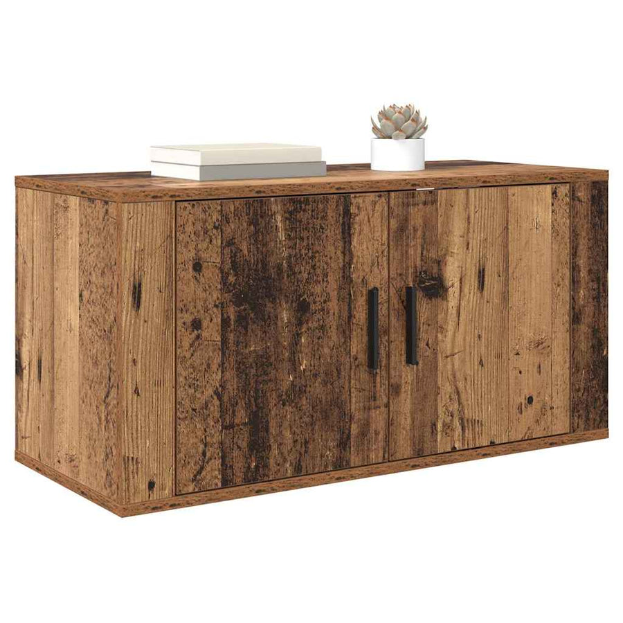 Wandgemonteerde TV-kast Oud hout 80 x 34.5 x 40 cm Bewerkt hout