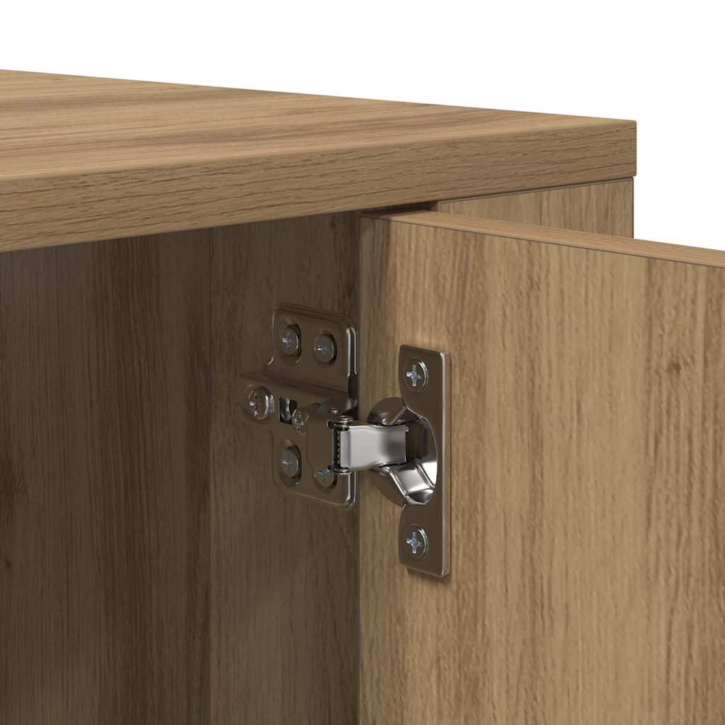 Wandgemonteerde TV-kast Wandgemonteerd artisanaal eikenkleurig