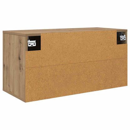 Wandgemonteerde TV-kast Wandgemonteerd artisanaal eikenkleurig