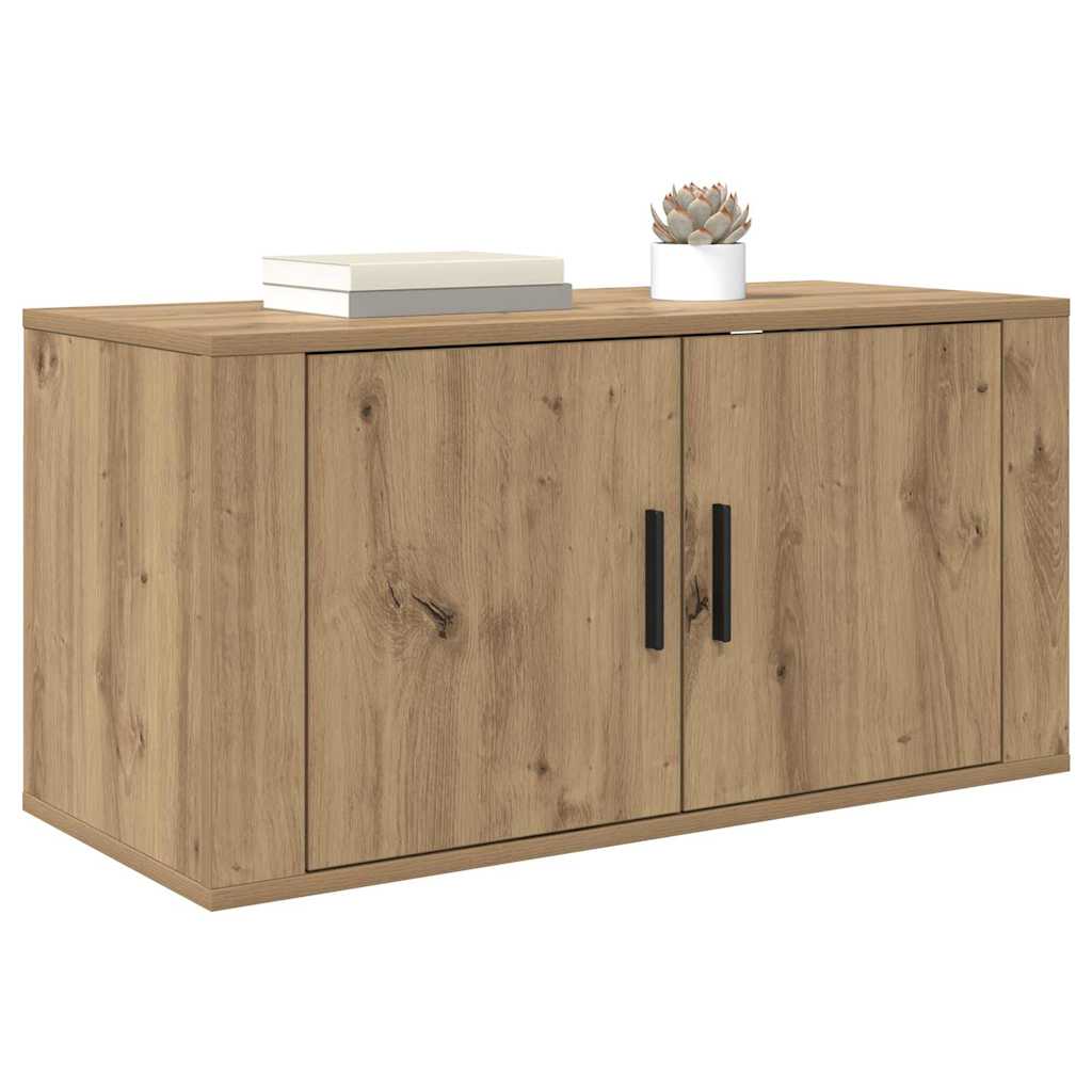 Wandgemonteerde TV-kast Wandgemonteerd artisanaal eikenkleurig
