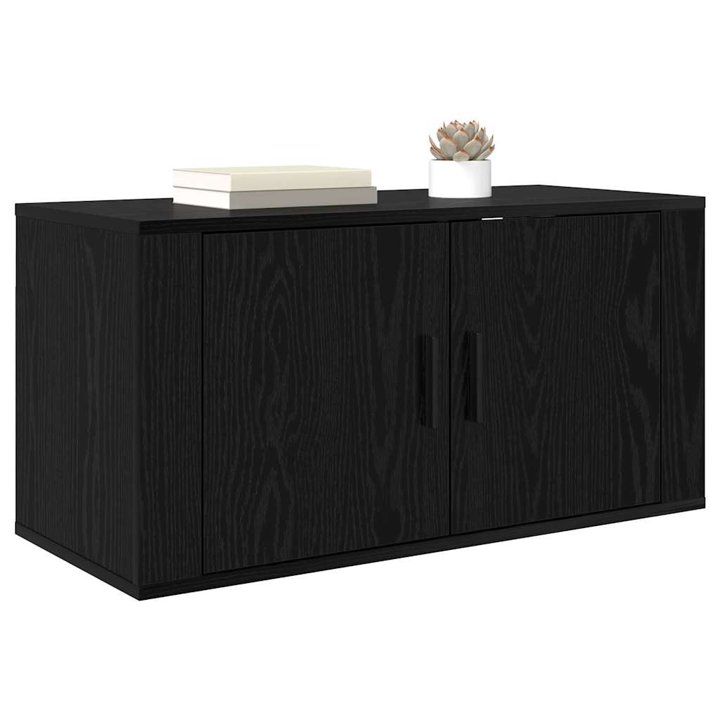 Wandgemonteerde TV-kast Zwart eiken 80 x 34.5 x 40 cm