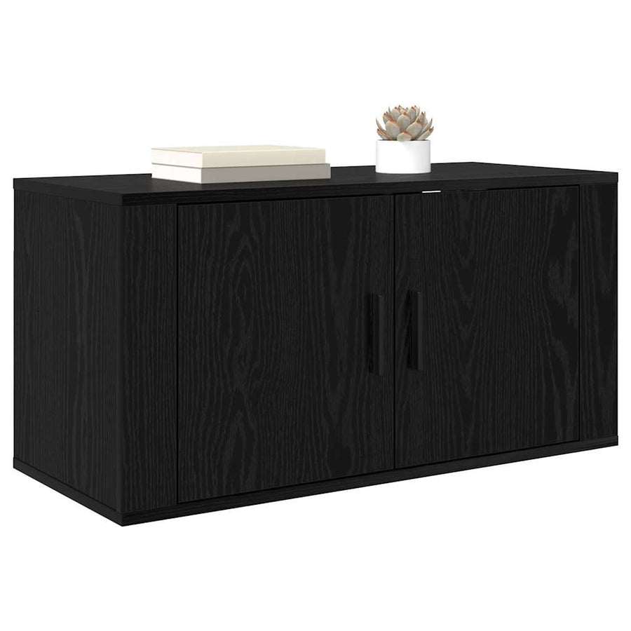 Wandgemonteerde TV-kast Zwart eiken 80 x 34.5 x 40 cm