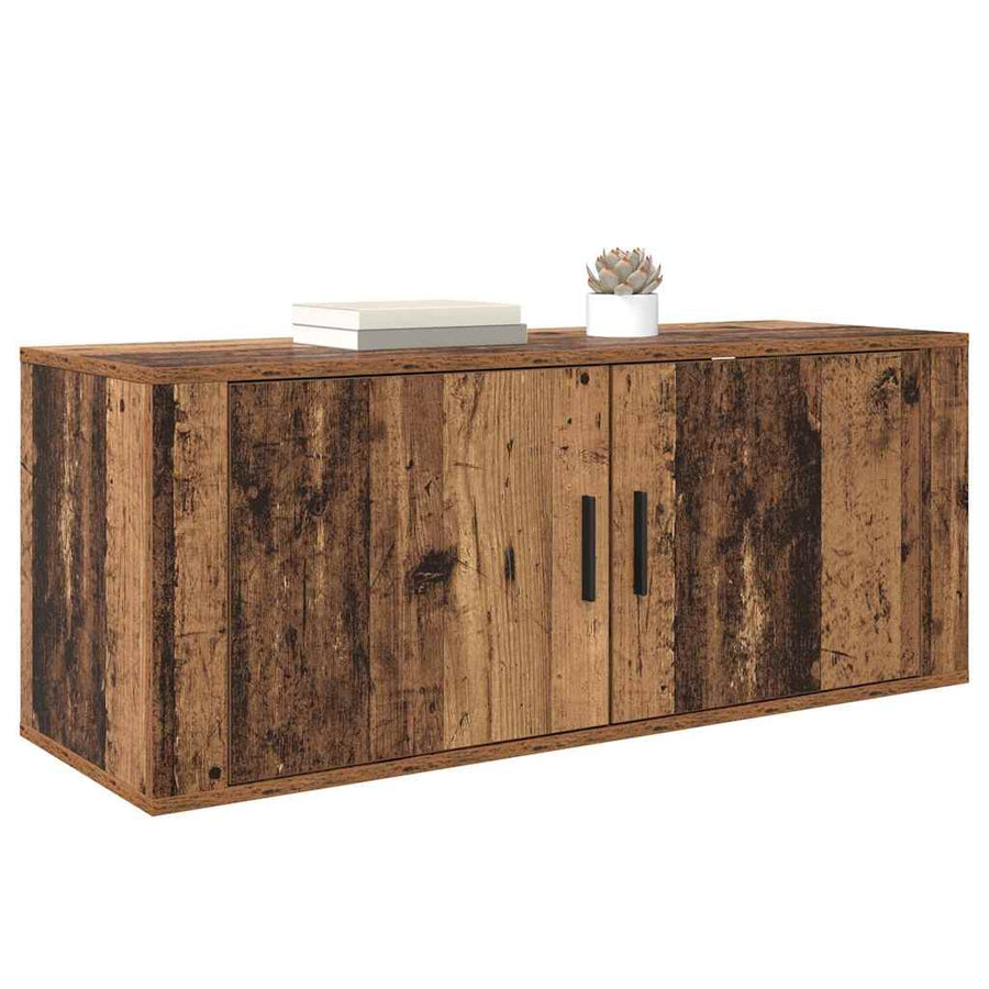 Wandgemonteerde TV-kast Oud Hout 100 x 34,5 x 40 cm