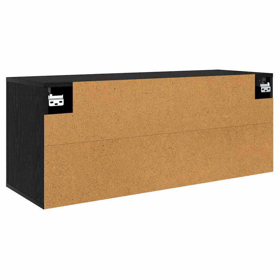 Wandgemonteerde TV-kast Zwart Eiken 100 x 34,5 x 40 cm