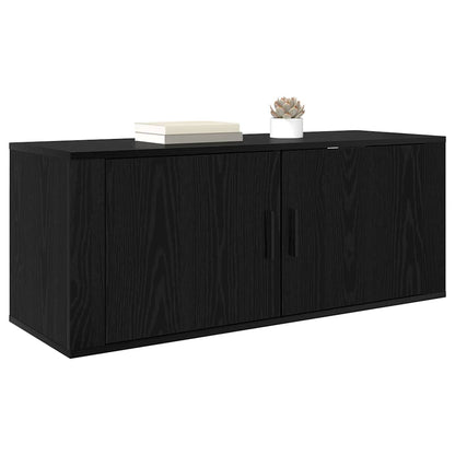 Wandgemonteerde TV-kast Zwart Eiken 100 x 34,5 x 40 cm