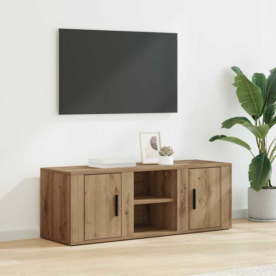 TV-kast Artisan Eiken 100 x 31,5 x 35 cm Bewerkt hout