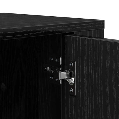 TV-kast Zwart Eiken 100 x 31,5 x 35 cm Bewerkt hout