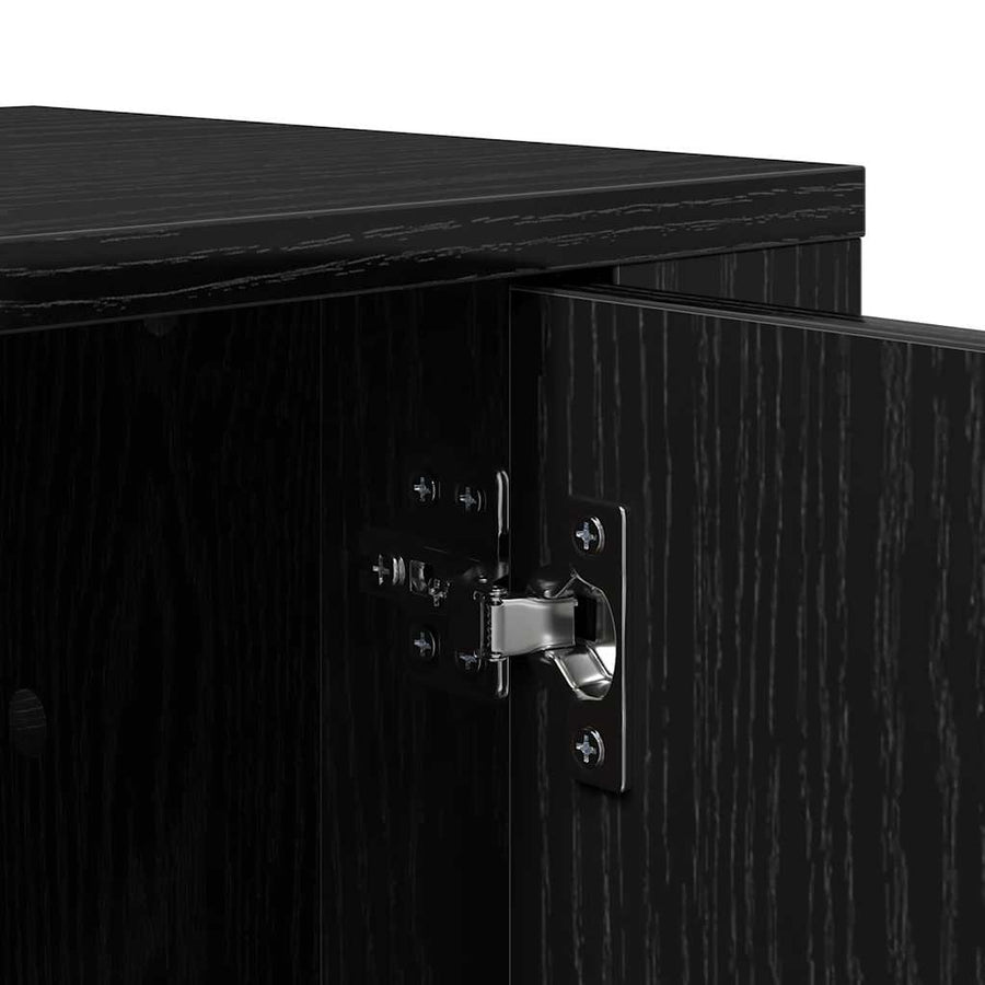 TV-kast Zwart Eiken 100 x 31,5 x 35 cm Bewerkt hout
