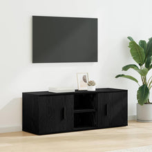 TV-kast Zwart Eiken 100 x 31,5 x 35 cm Bewerkt hout