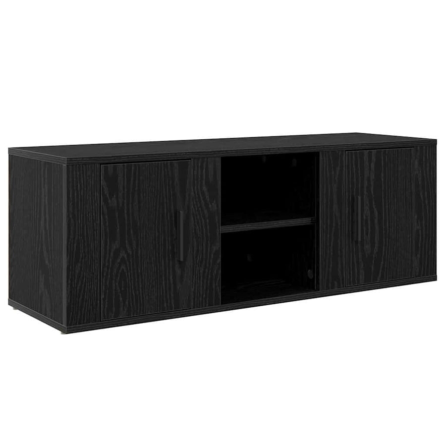 TV-kast Zwart Eiken 100 x 31,5 x 35 cm Bewerkt hout