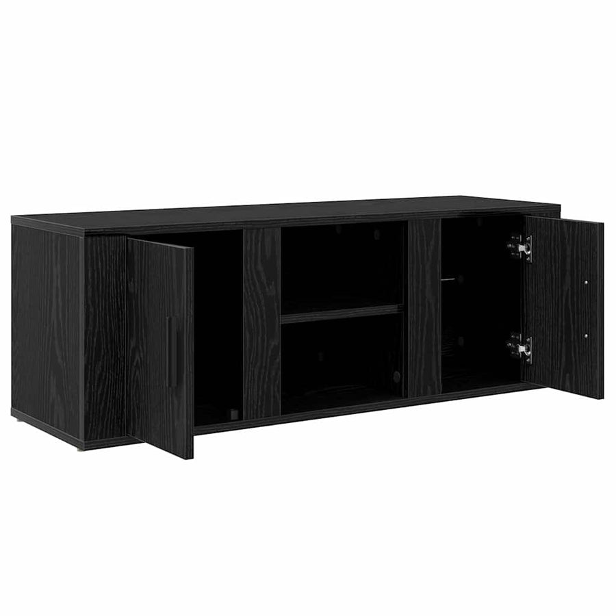 TV-kast Zwart Eiken 100 x 31,5 x 35 cm Bewerkt hout