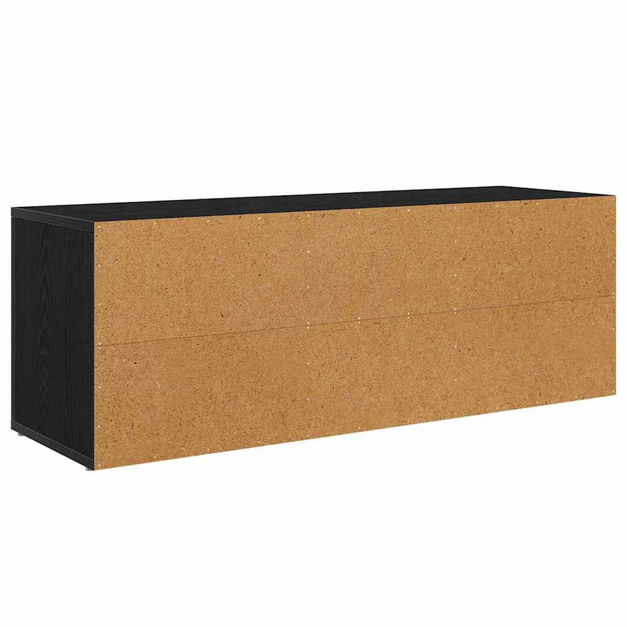 TV-kast Zwart Eiken 100 x 31,5 x 35 cm Bewerkt hout