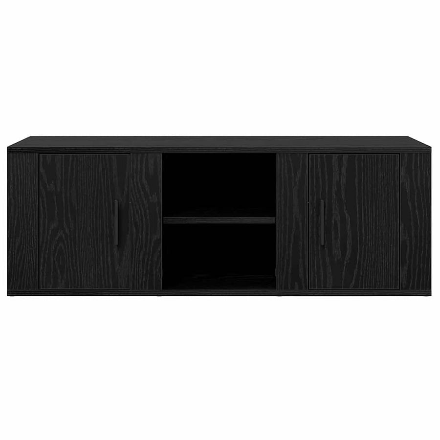 TV-kast Zwart Eiken 100 x 31,5 x 35 cm Bewerkt hout