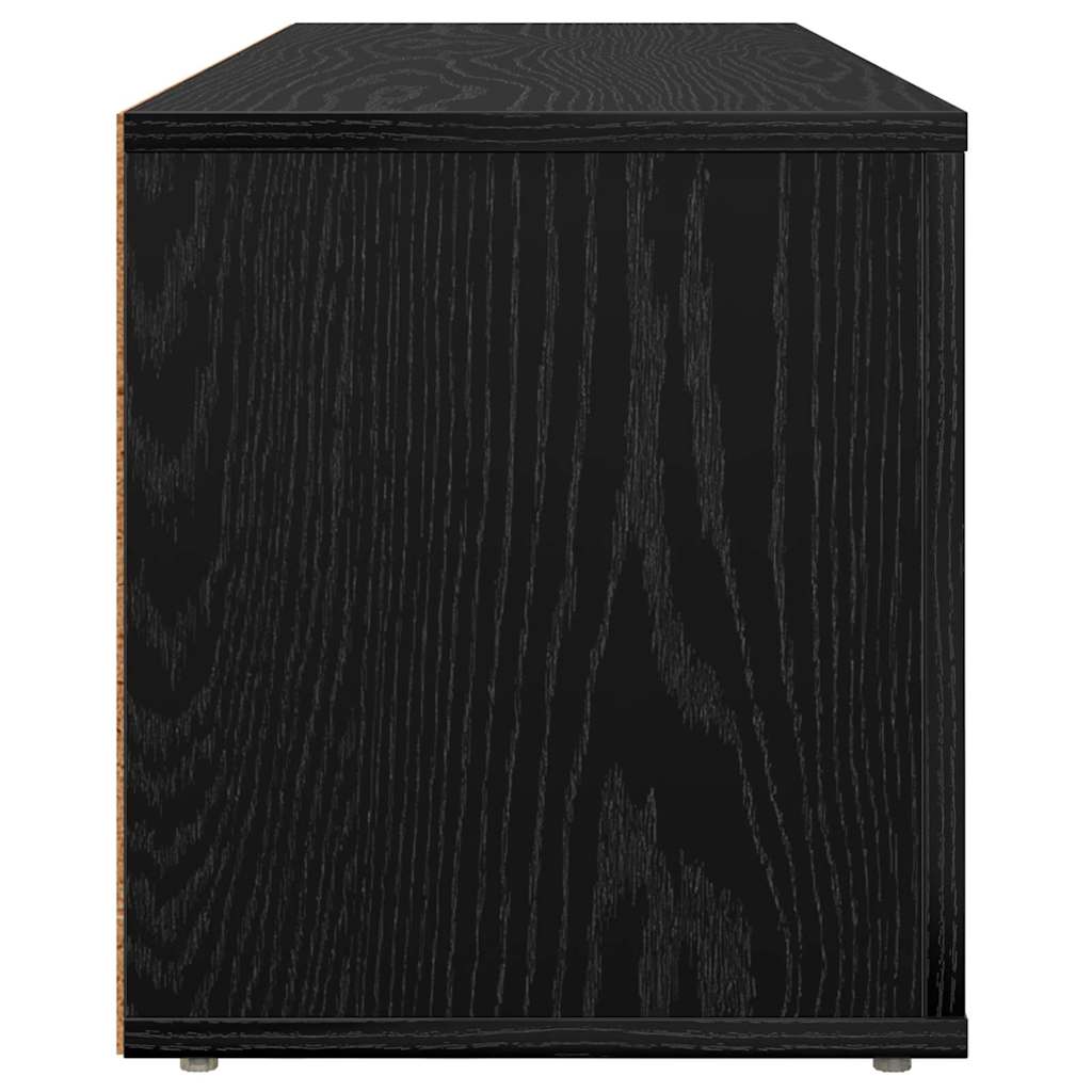 TV-kast Zwart Eiken 100 x 31,5 x 35 cm Bewerkt hout