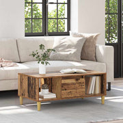 Salontafel 90x50x26.5 cm oud hout met lade