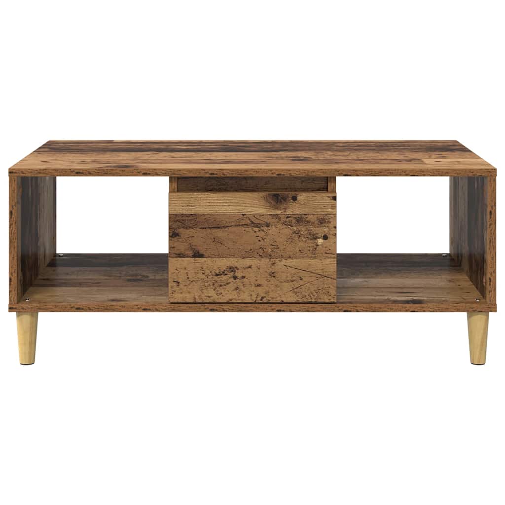Salontafel met lade Oud Hout 90 x 50 x 26.5 cm Bewerkt hout